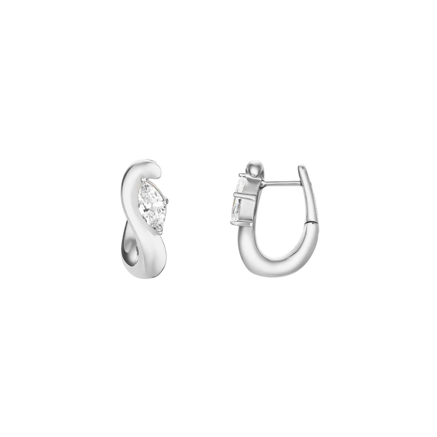 ROSEFIELD Damen Creolen Marquise Wave Silver
