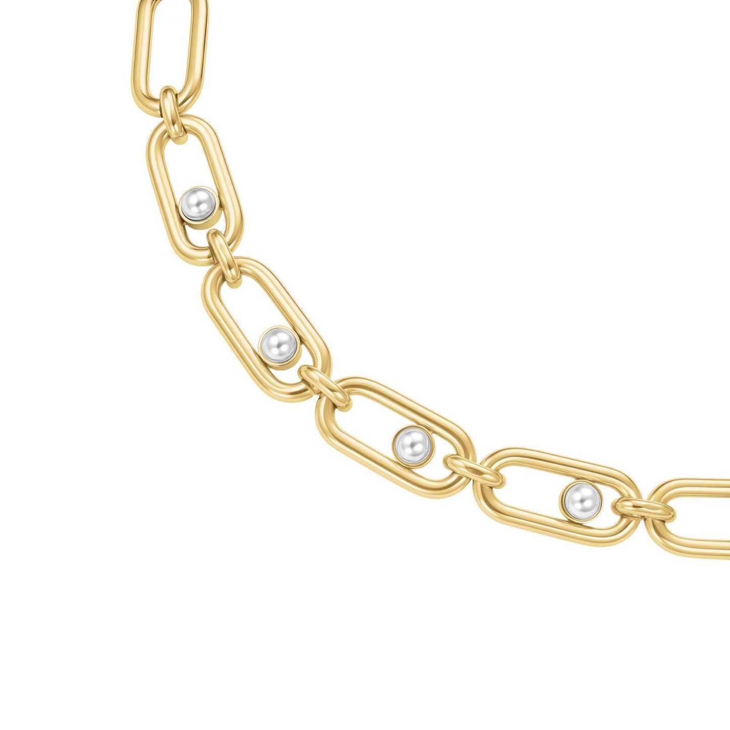 ROSEFIELD Damen Halskette Modern Pearl Link Gold