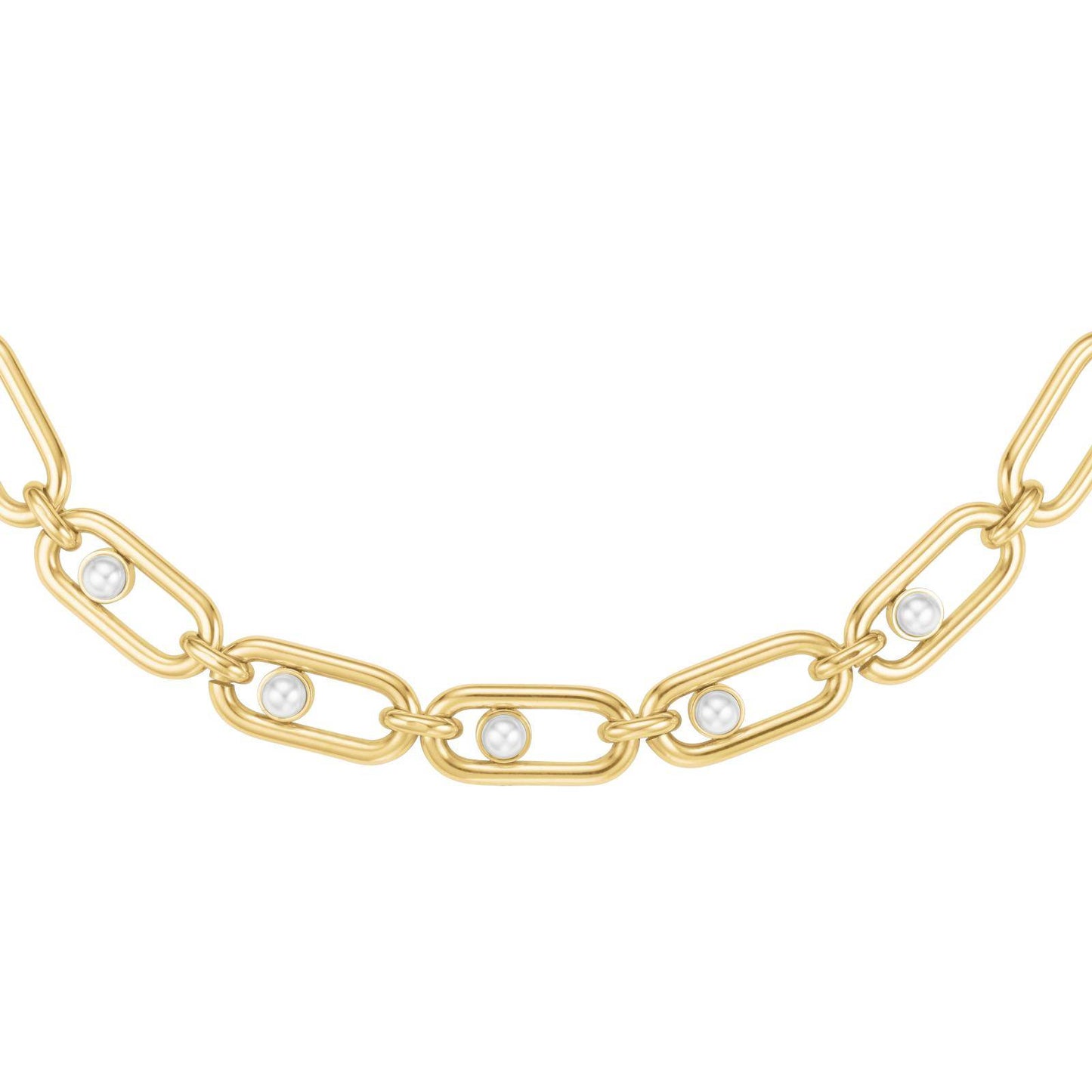 ROSEFIELD Damen Halskette Modern Pearl Link Gold