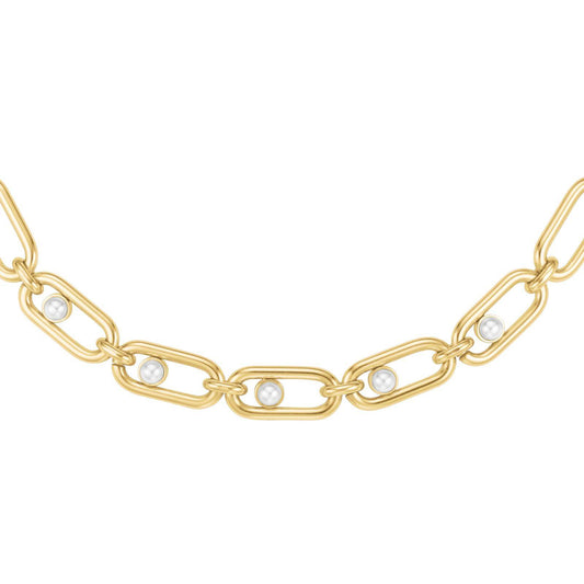 ROSEFIELD Damen Halskette Modern Pearl Link Gold