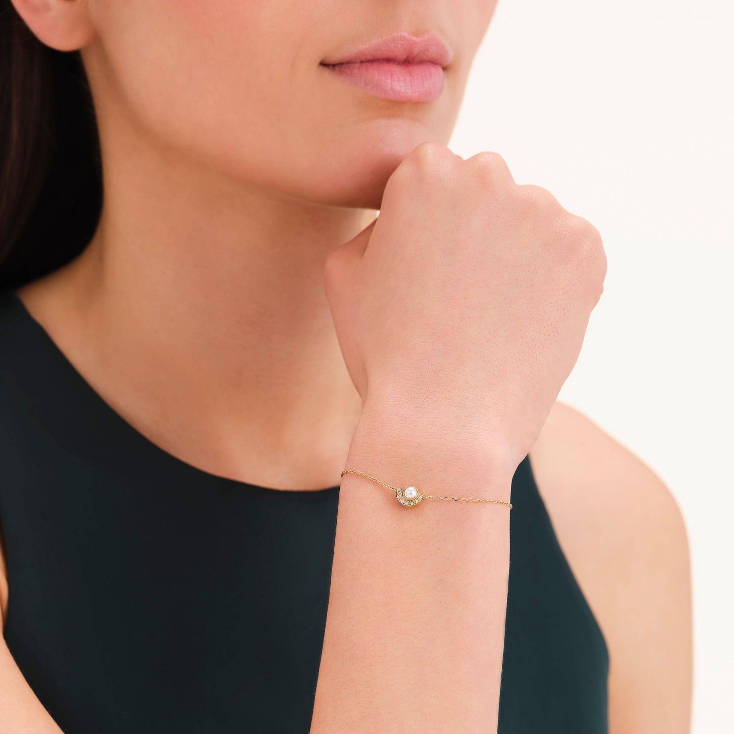 ROSEFIELD Damen Armband Modern Pearl Circle Gold