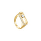 ROSEFIELD Women's Ring Modern Pearl Gold Stainless Steel