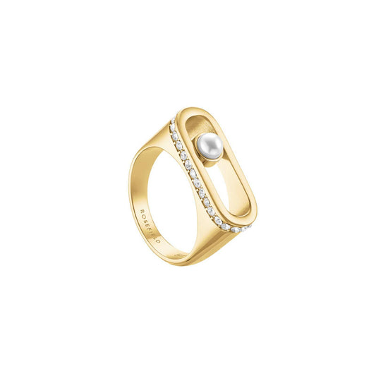 ROSEFIELD Damen Ring Modern Perle Gold Edelstahl