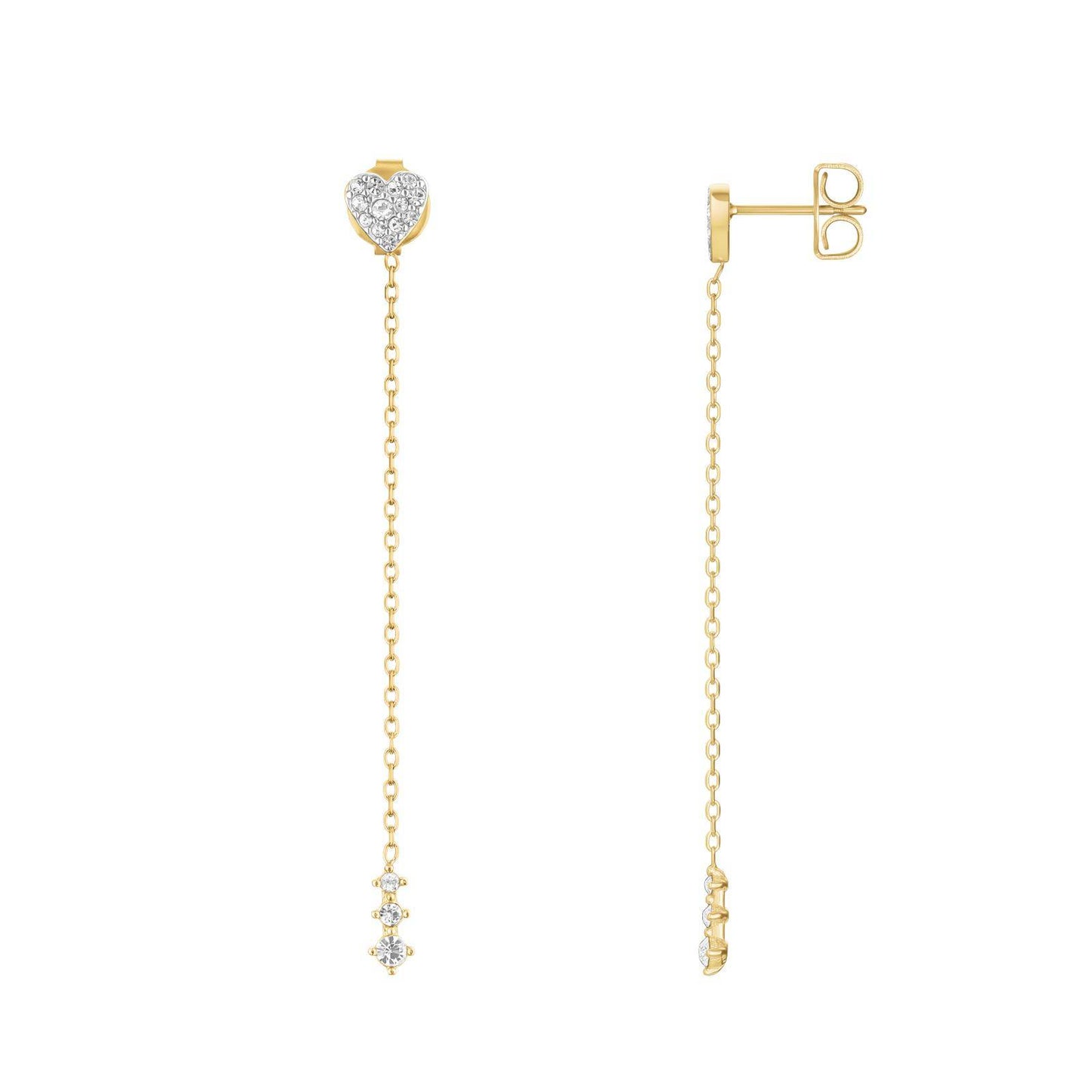 ROSEFIELD Damen Lange Ohrringe Heart Gold