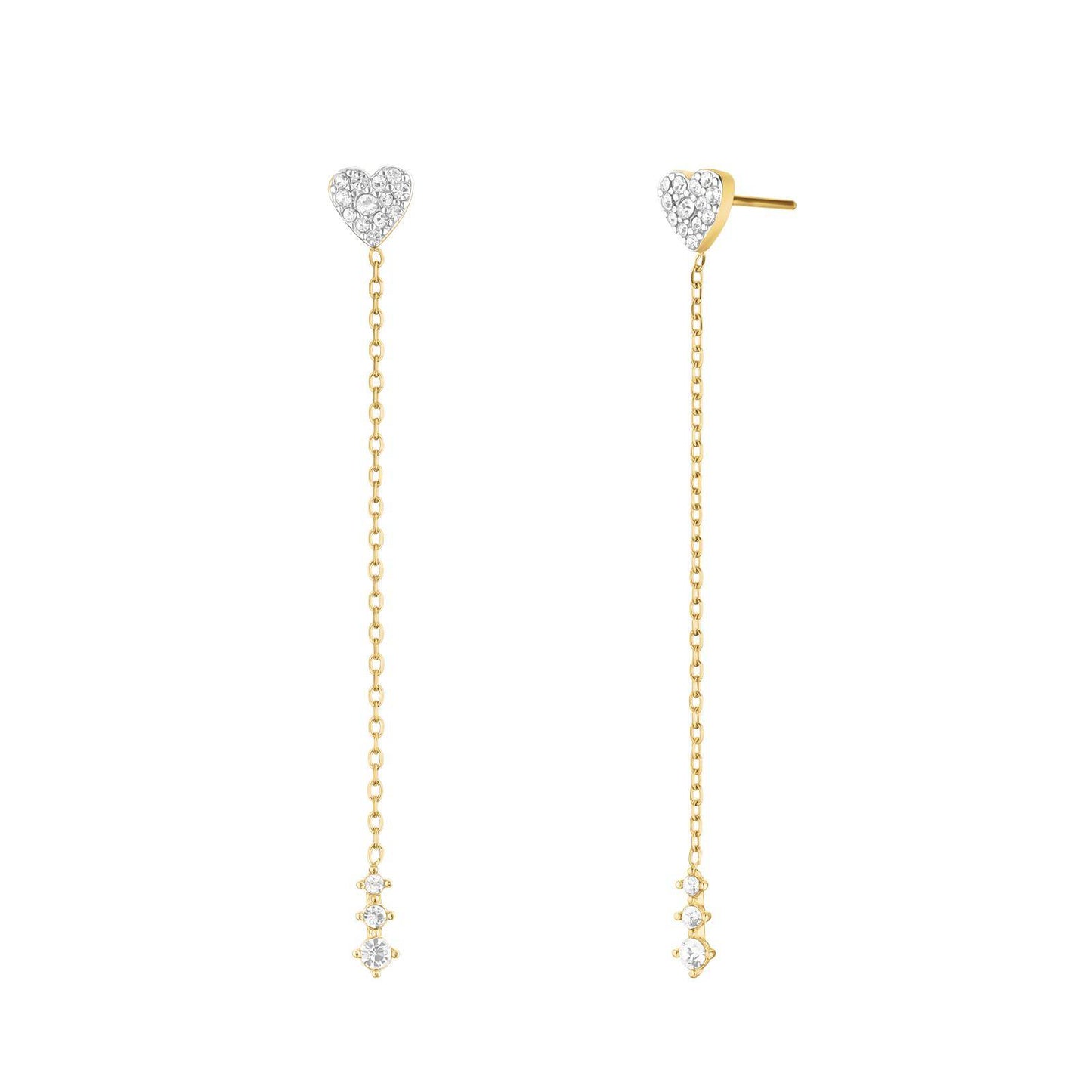 ROSEFIELD Damen Lange Ohrringe Heart Gold