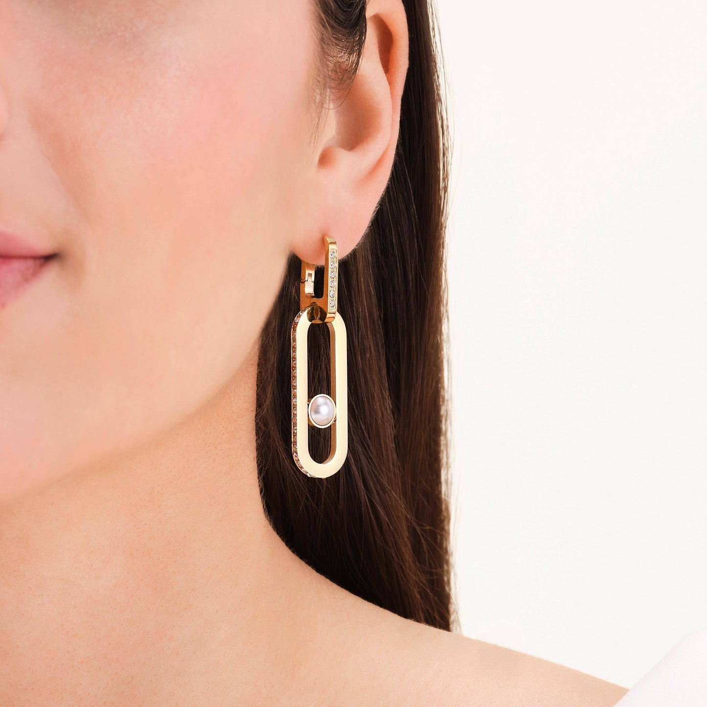 ROSEFIELD Damen Anhänger-Ohrring Modern Pearl Gold