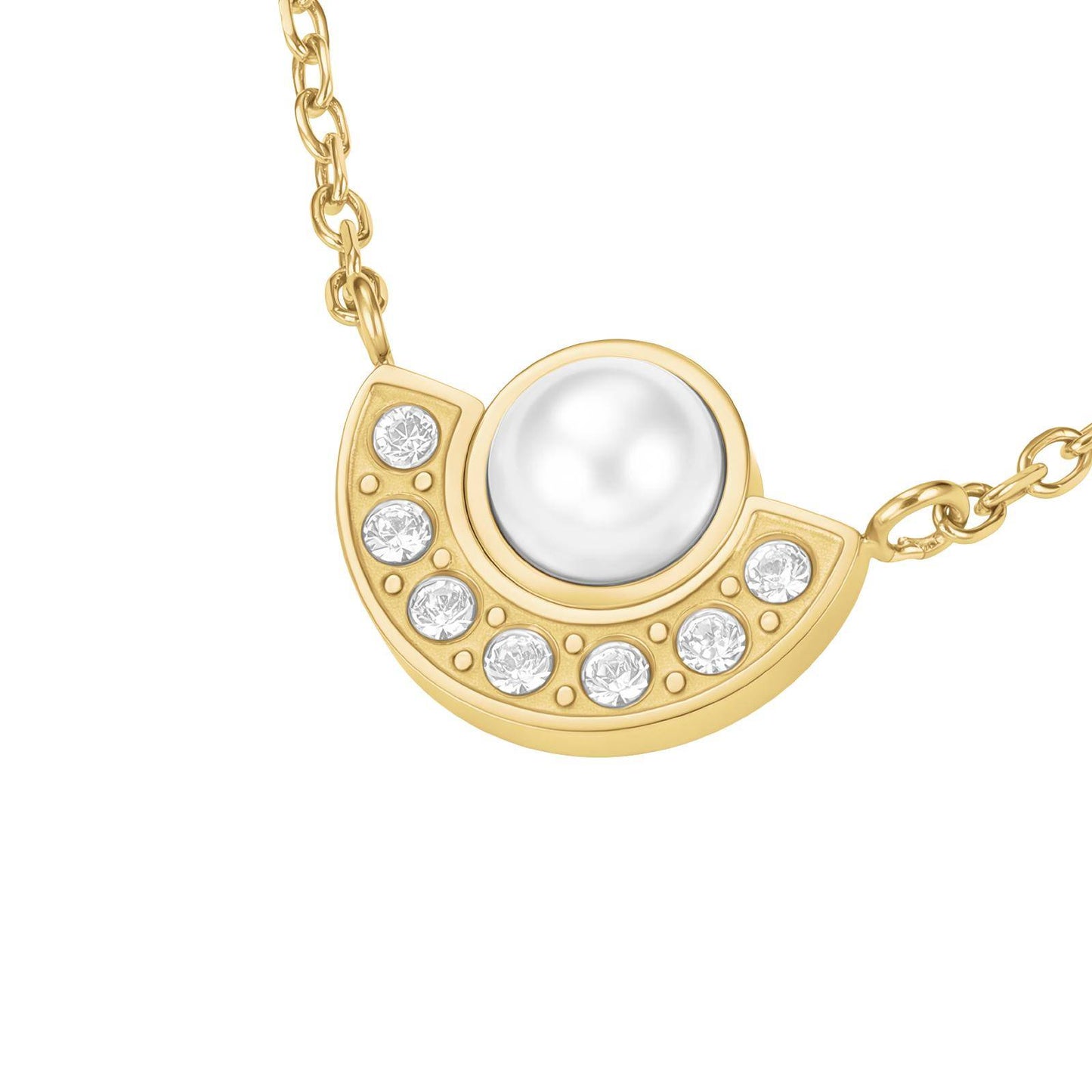 ROSEFIELD Damen Halskette Modern Pearl Circle Gold