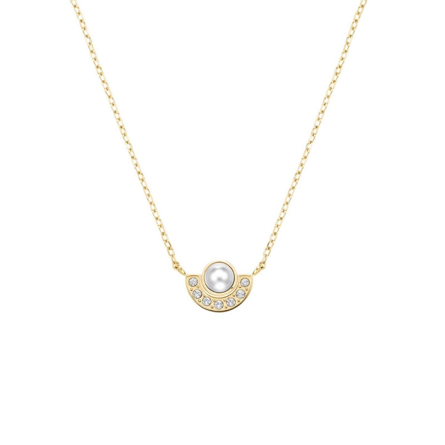 ROSEFIELD Damen Halskette Modern Pearl Circle Gold