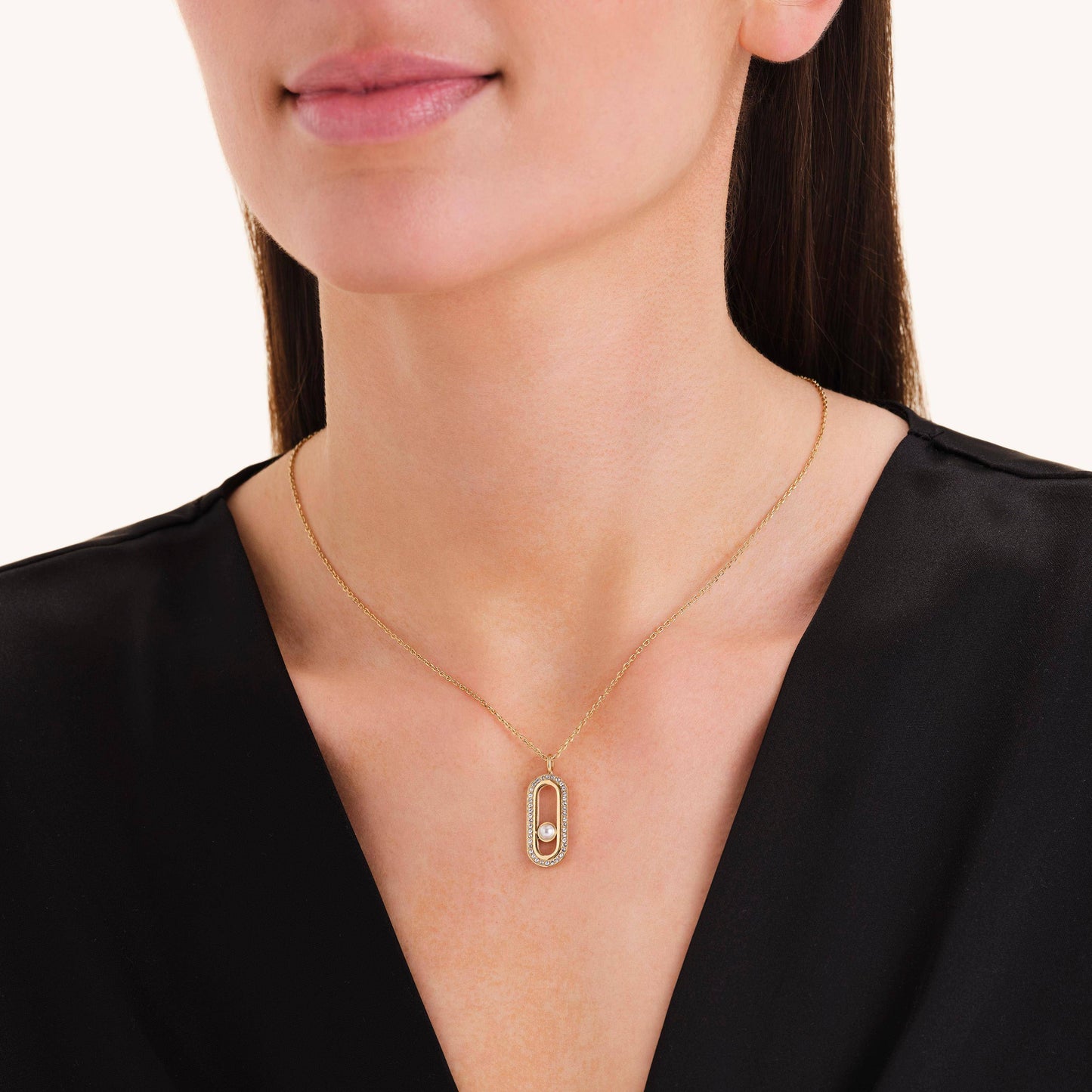ROSEFIELD Damen Halskette Modern Pearl Pendant Gold