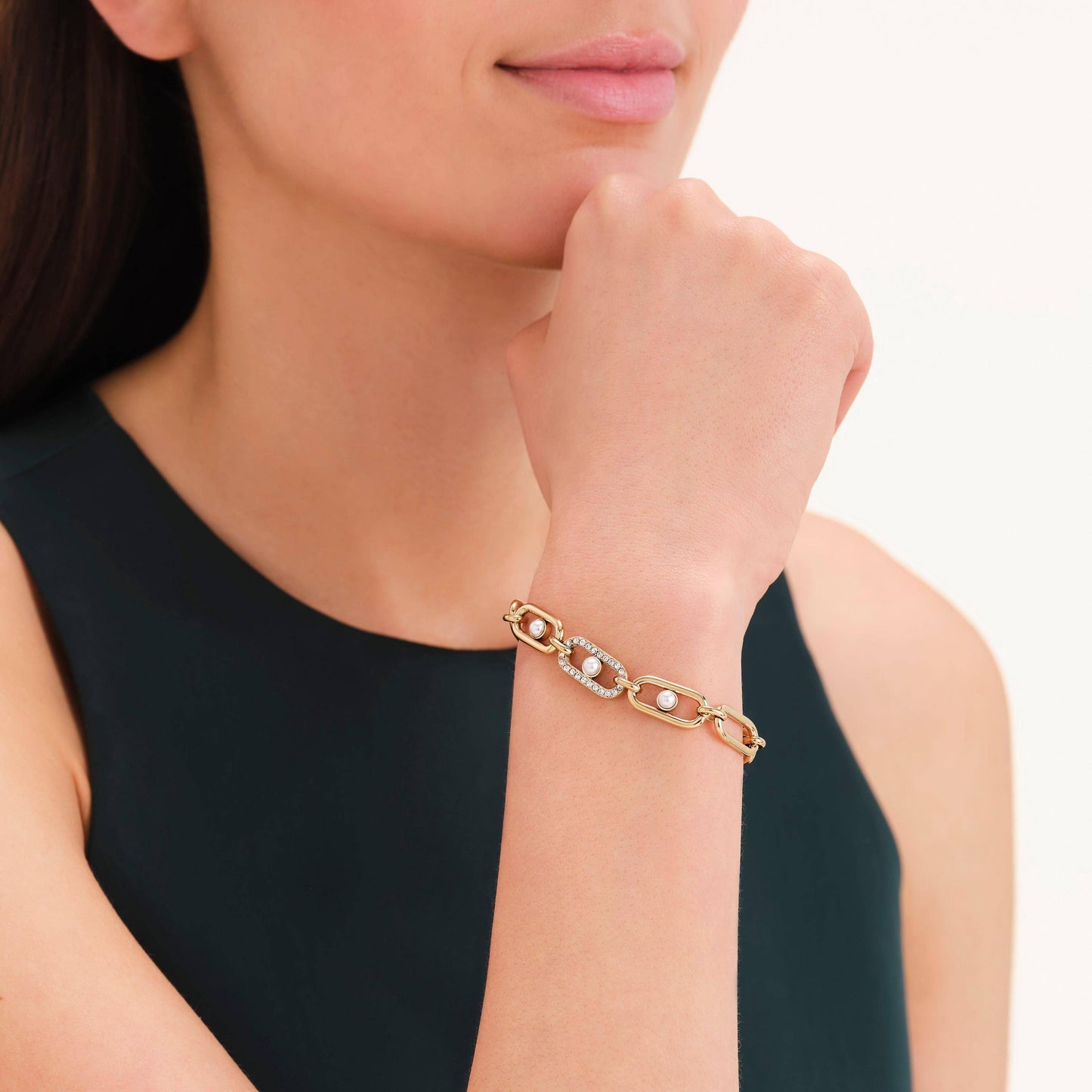 ROSEFIELD Damen Armband Modern Pearl Link Gold