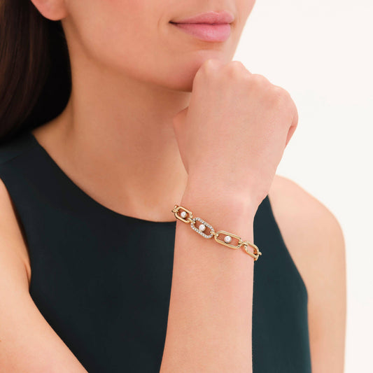 ROSEFIELD Damen Armband Modern Pearl Link Gold