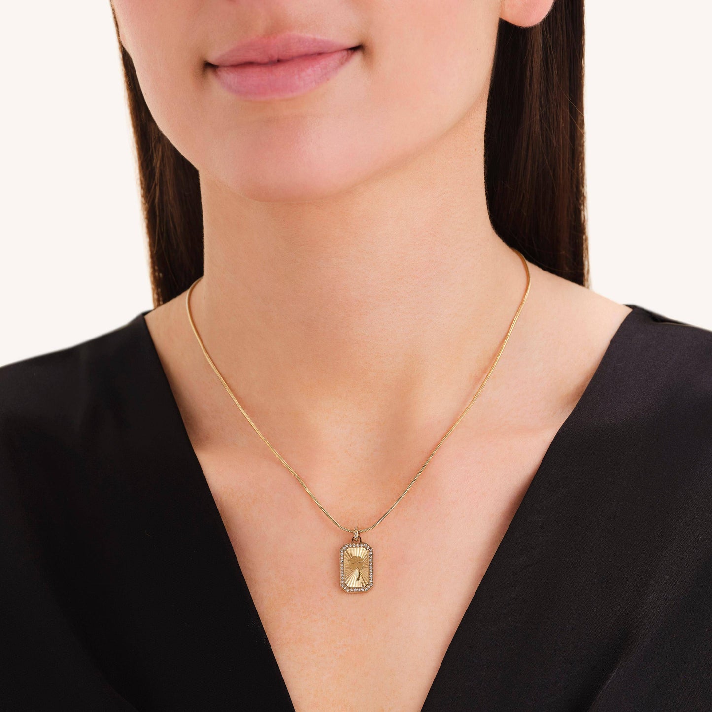 ROSEFIELD Damen Halskette Clover Amulet Gold