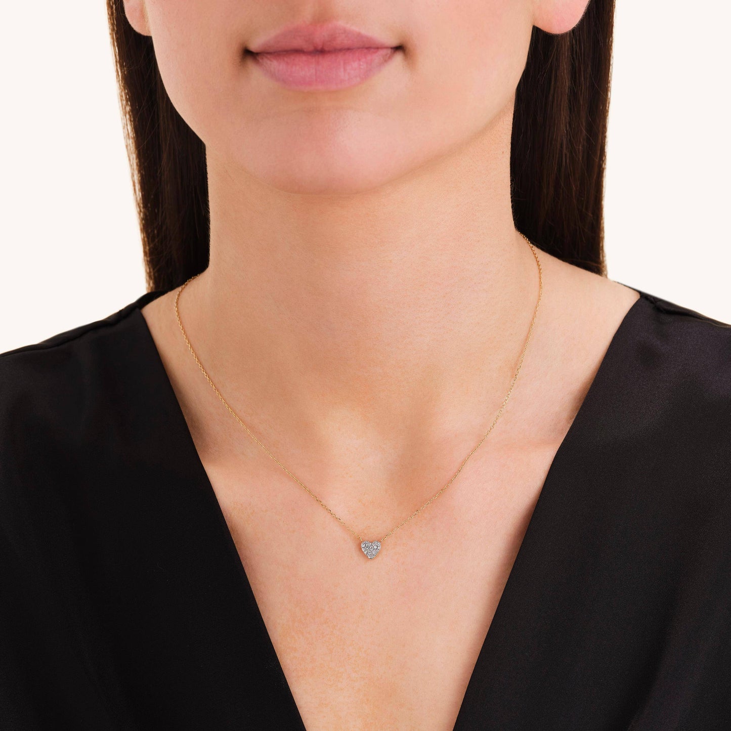 ROSEFIELD Damen Halskette Pave Heart Gold