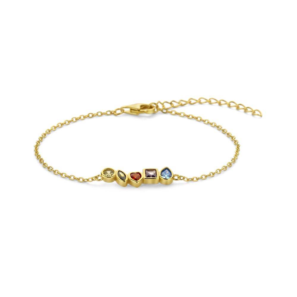 AMORETTO MILANO 925 Silber  Armband mit color Steine 16+3,5cm Gold
