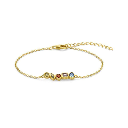 AMORETTO MILANO 925 Silber  Armband mit color Steine 16+3,5cm Gold