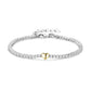 AMORETTO MILANO 925 Silber  tennis Armband mit Herz Gold, Armband 15,5+3cm