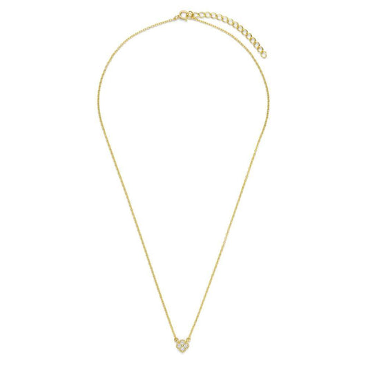 AMORETTO MILANO 925 Silber  Kleeblatt Kette mit Anhänger mit Zirkonia Gold 40+5cm
