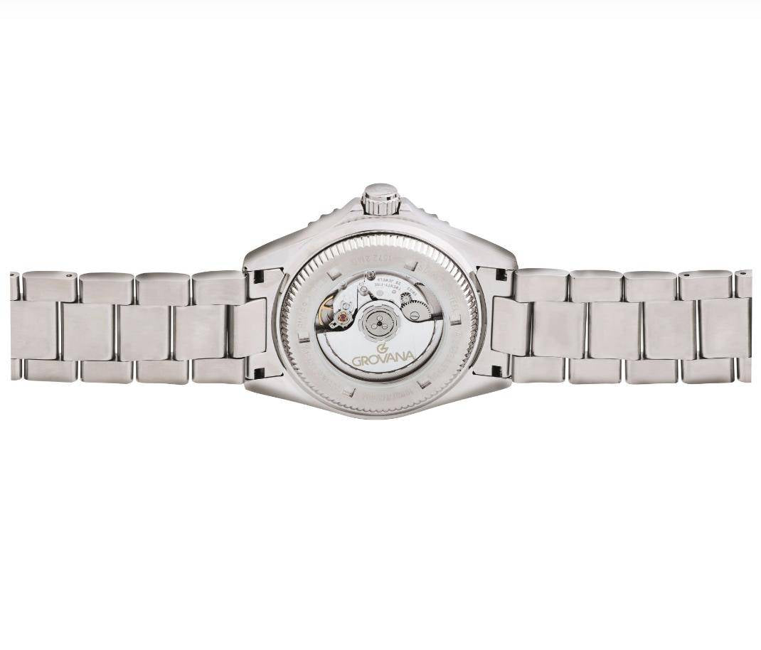 GROVANA Uhr Key West Steel Pepsi Swiss Made Automatik 43mm Herren 1572,2135