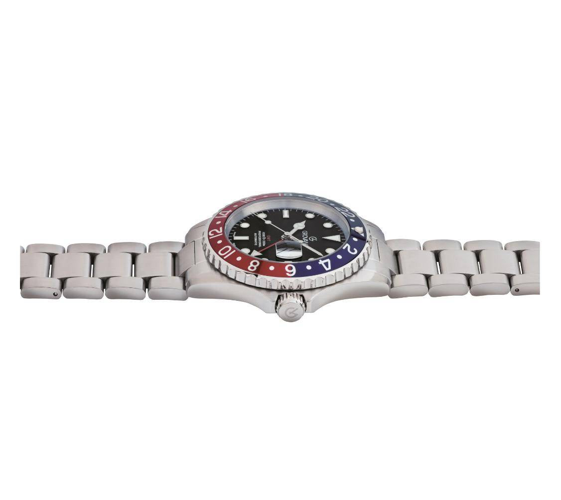 GROVANA Uhr Key West Steel Pepsi Swiss Made Automatik 43mm Herren 1572,2135
