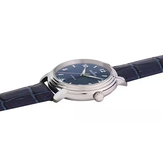 GROVANA Uhr St. Andrews Steel Leather Blue index 43mm Herren 7090,2535