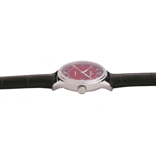 GROVANA Uhr Kensington Steel Leather Bordeaux 30.5mm Herren 3305,1536