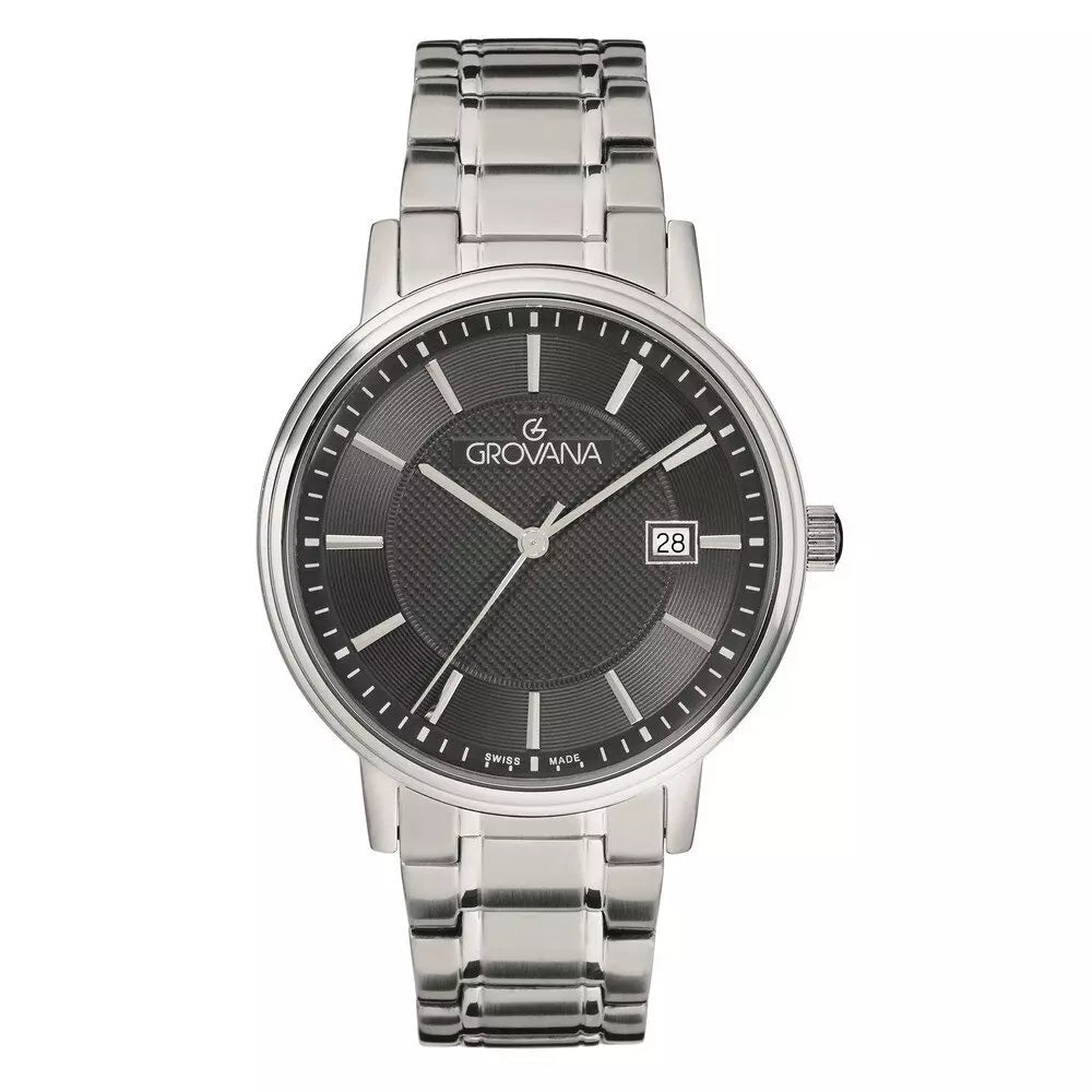 GROVANA Uhr Kensington Steel Metal Black index  41mm Herren 1550,1134