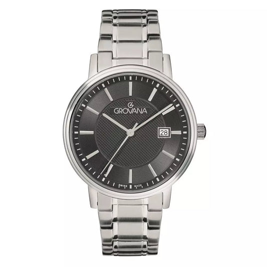 GROVANA Uhr Kensington Steel Metal Black index  41mm Herren 1550,1134