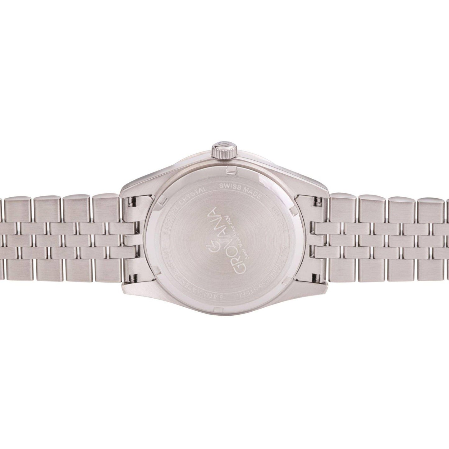 GROVANA Unisex Uhr Jubiläum Quarz Silber 41mm Blue Index