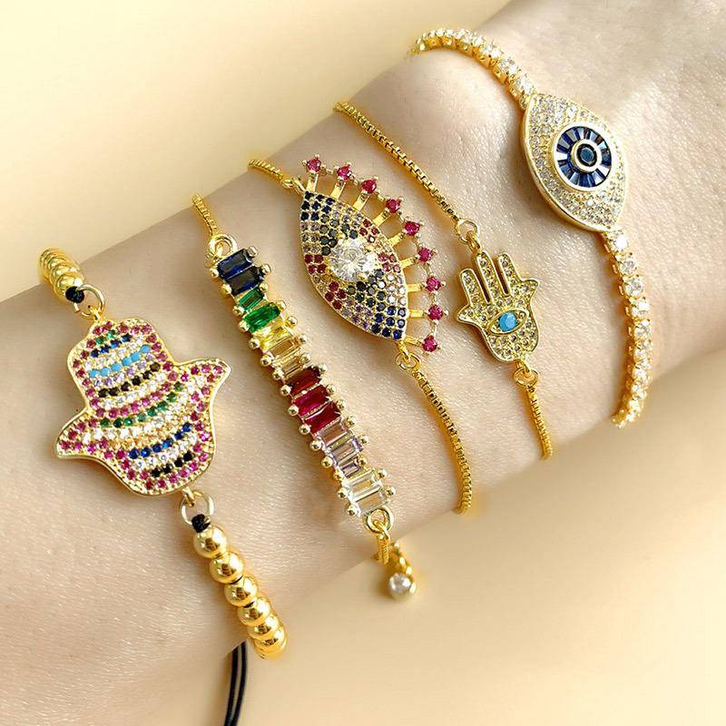 AMORETTO MILANO Armband Bunte Steine Gold