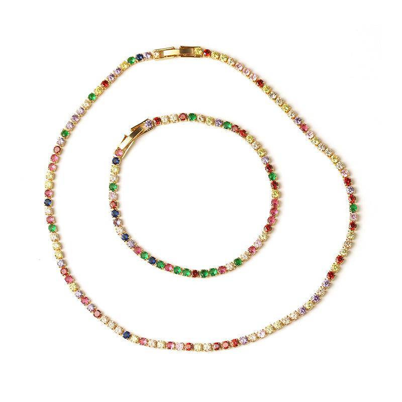 AMORETTO MILANO Tennisarmband Bunte Steine Gold