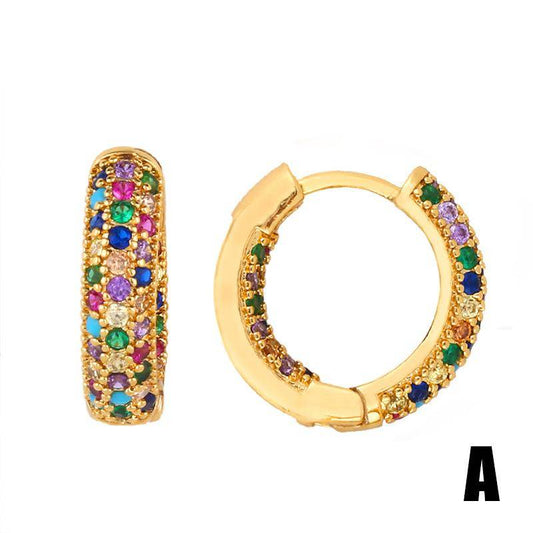 AMORETTO MILANO Ohrringe Bunte Steine Gold