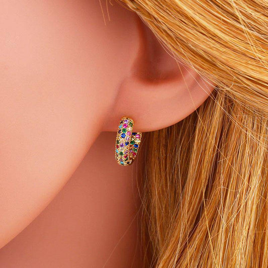 AMORETTO MILANO Ohrringe Bunte Steine Gold