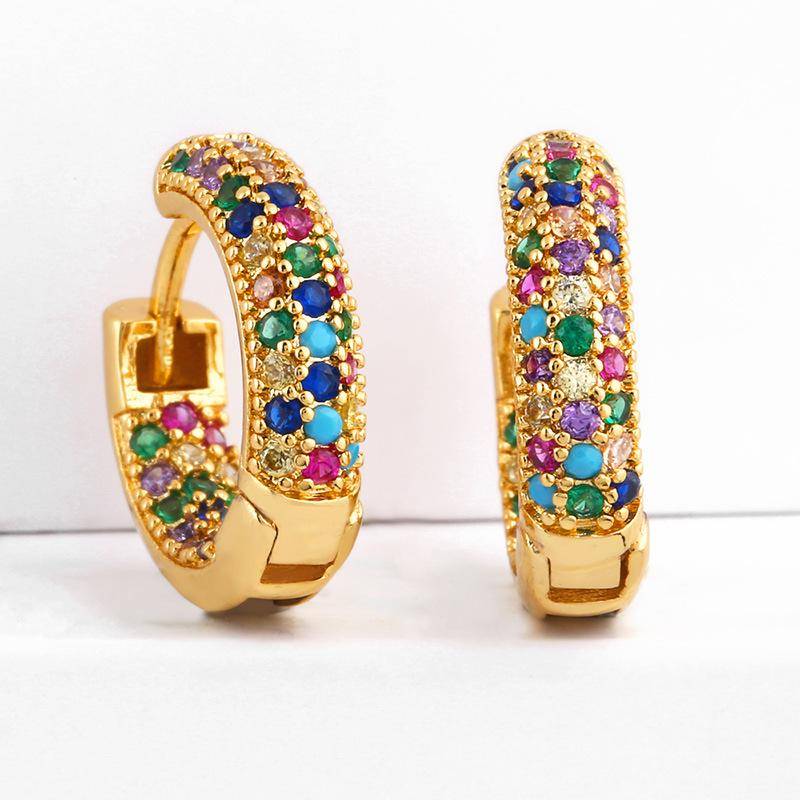 AMORETTO MILANO Ohrringe Bunte Steine Gold