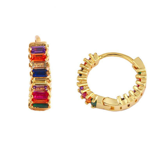 AMORETTO MILANO Ohrringe Bunte Steine Gold