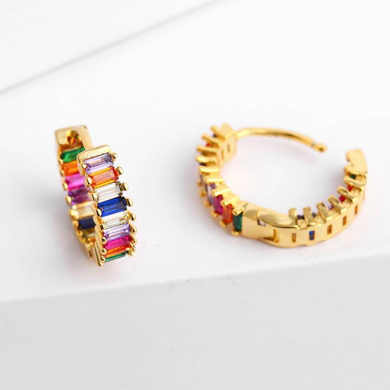 AMORETTO MILANO Ohrringe Bunte Steine Gold