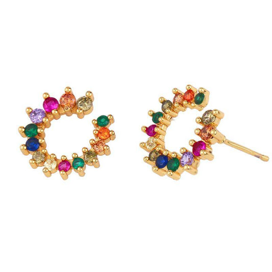 AMORETTO MILANO Ohrringe Bunte Steine Gold