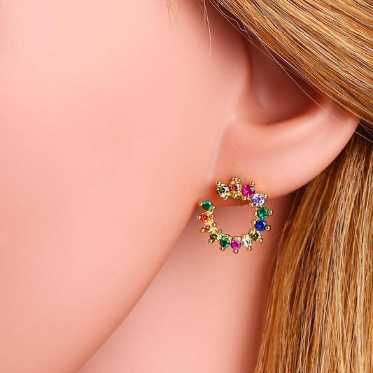 AMORETTO MILANO Ohrringe Bunte Steine Gold