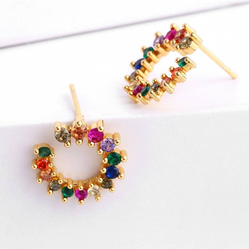 AMORETTO MILANO Ohrringe Bunte Steine Gold