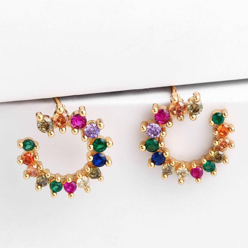 AMORETTO MILANO Ohrringe Bunte Steine Gold