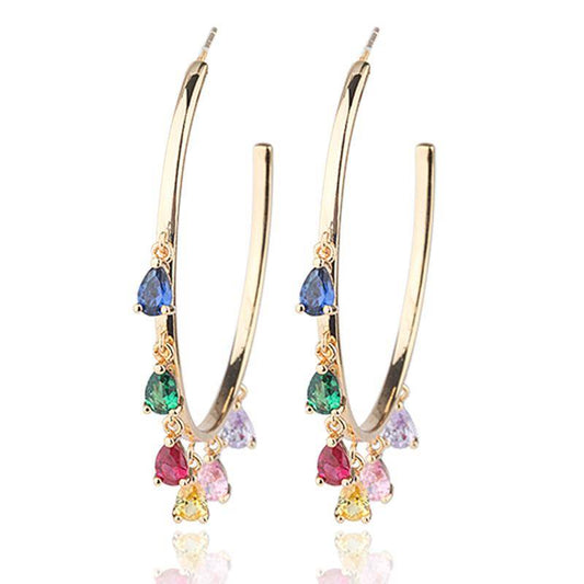 AMORETTO MILANO Ohrringe Bunte Steine Gold
