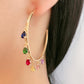 AMORETTO MILANO Ohrringe Bunte Steine Gold