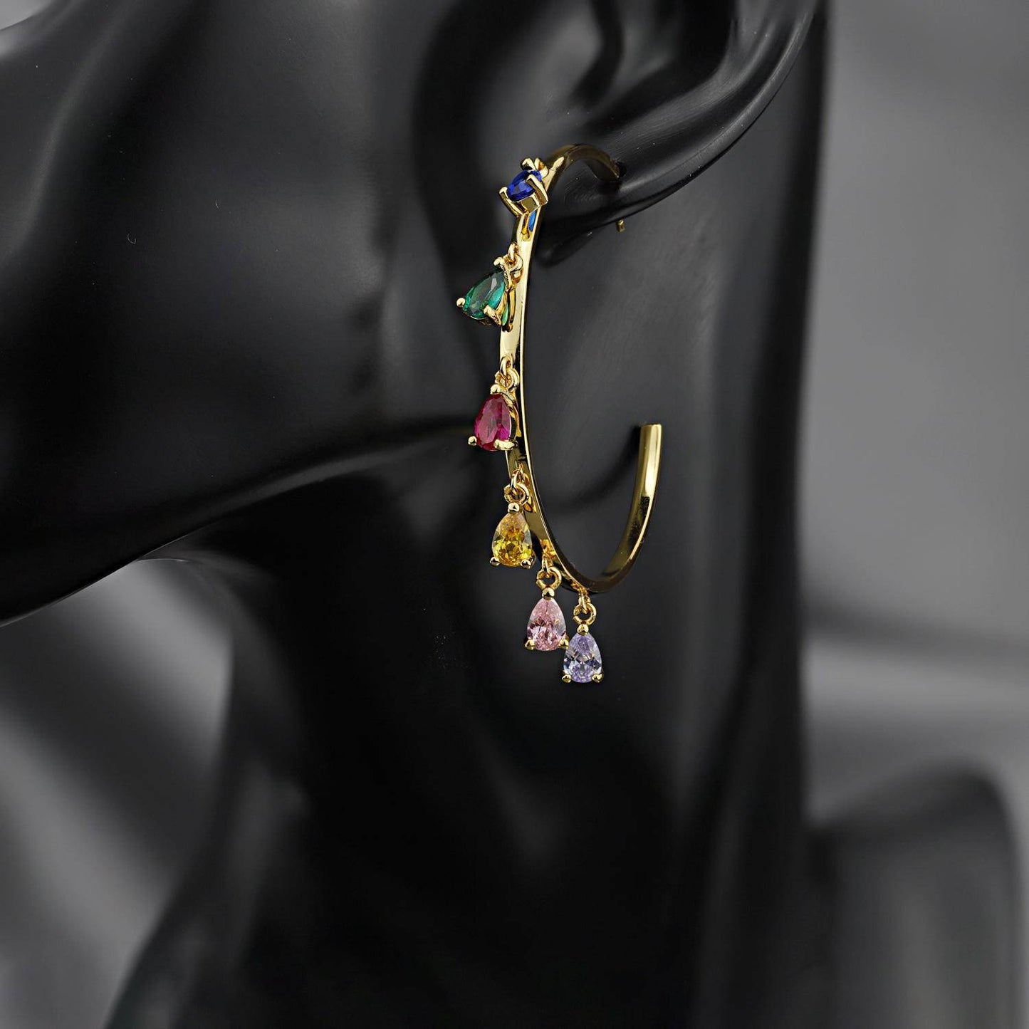 AMORETTO MILANO Ohrringe Bunte Steine Gold
