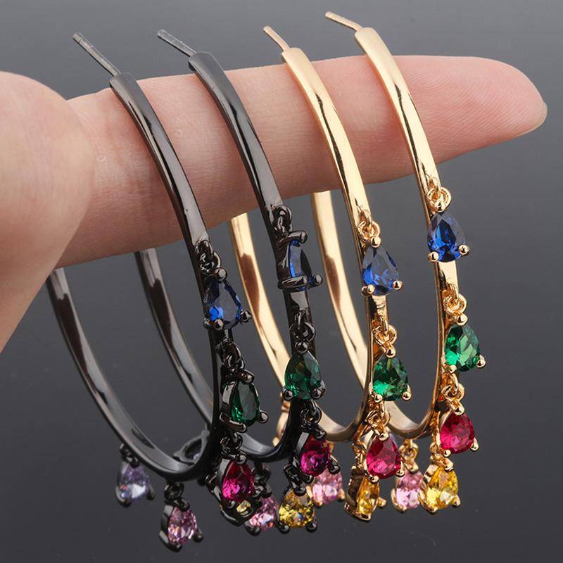 AMORETTO MILANO Ohrringe Bunte Steine Gold