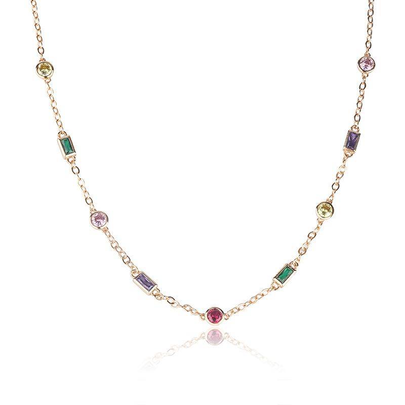 AMORETTO MILANO Halskette Bunte Steine Gold