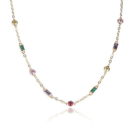 AMORETTO MILANO Halskette Bunte Steine Gold