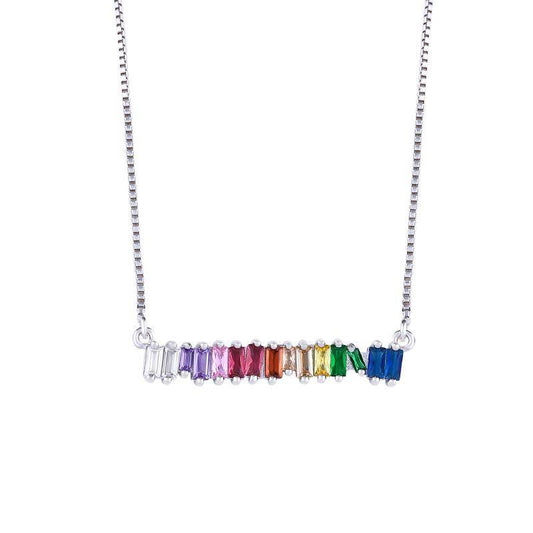 AMORETTO MILANO Halskette Bunte Steine Silber