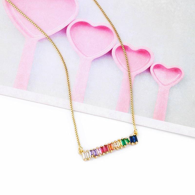 AMORETTO MILANO Halskette Bunte Steine Gold