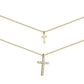 AMORETTO MILANO 925 Silber Doppelte Kette 2-Kreuze Zirkoniasteine Gold