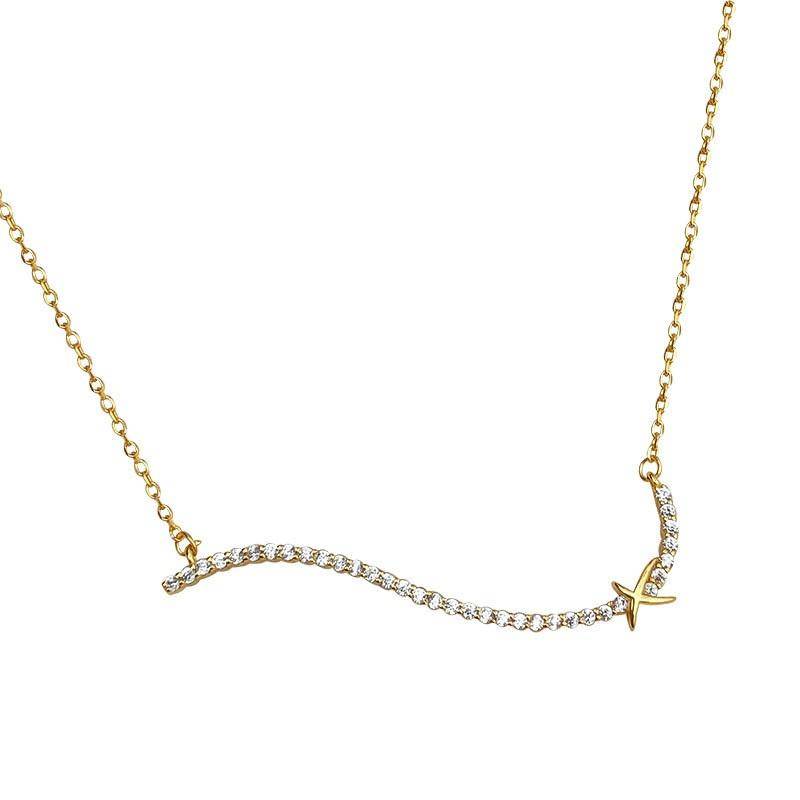 AMORETTO MILANO 925 Silber Welle mit Zirkoniasteinen GOld