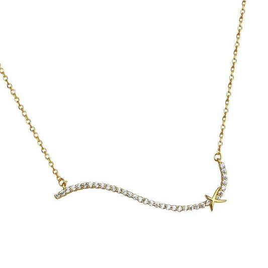AMORETTO MILANO 925 Silber Welle mit Zirkoniasteinen GOld